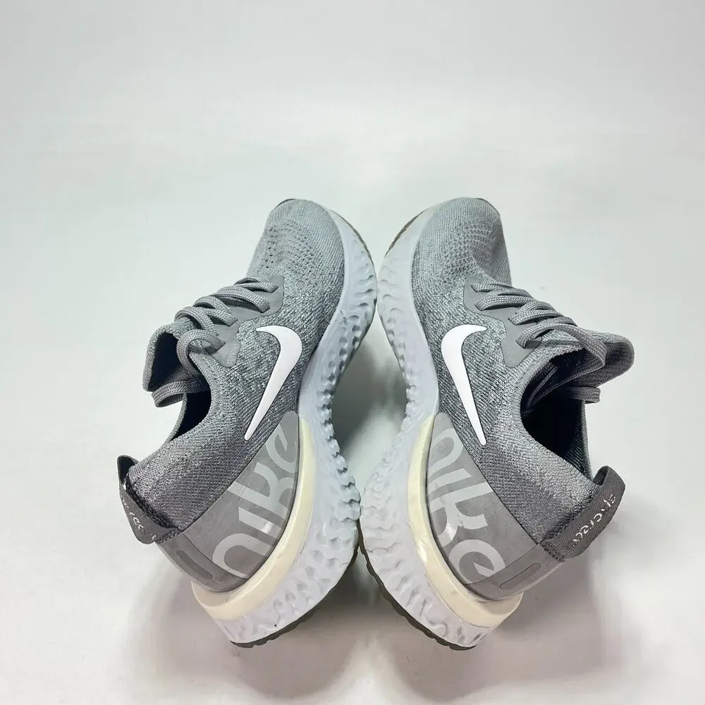 Nike Epic React Flyknit Wolf Grey Lace Up Running Shoes AQ0070-002 Womens Size 7